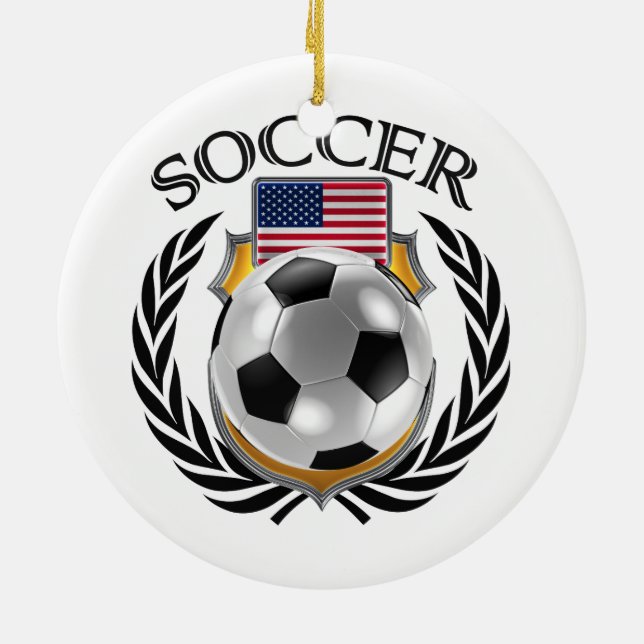 USA Soccer 2016 Fan Gear Ceramic Tree Decoration (Back)
