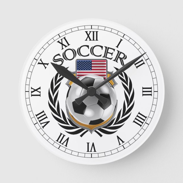 USA Soccer 2016 Fan Gear Round Clock (Front)