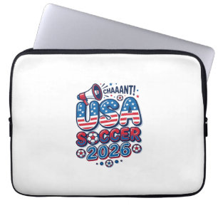USA Soccer 2026 Soccer Bold Country Typography Tra Laptop Sleeve