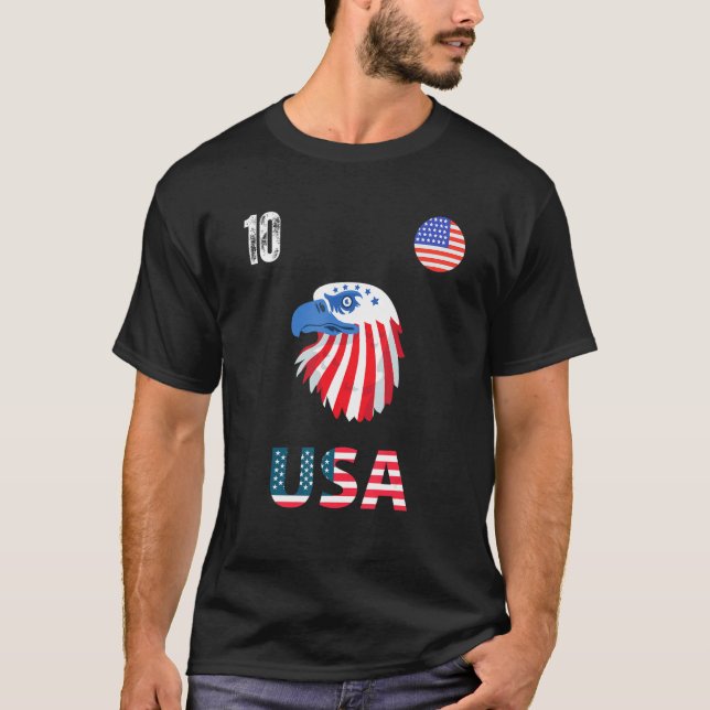 USA Soccer American Football US Soccer Eagle T-Shirt (Front)