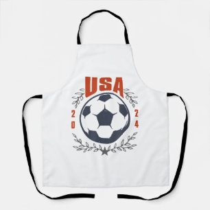 USA Soccer Ball 2024 Stars & Laurel Wreath Vintage Apron