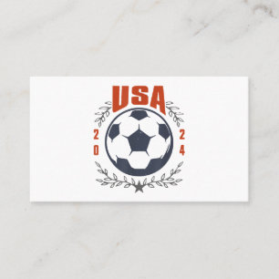 USA Soccer Ball 2024 Stars & Laurel Wreath Vintage Business Card