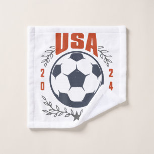 USA Soccer Ball 2024 Stars & Laurel Wreath Vintage Wash Cloth