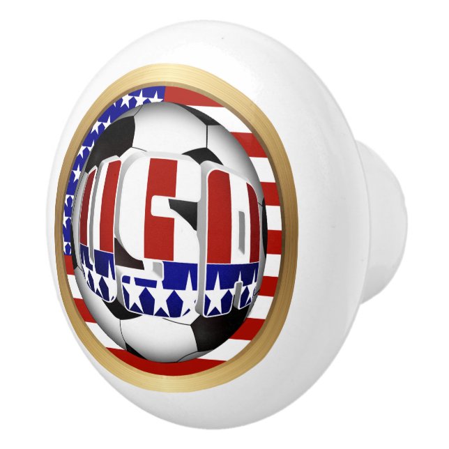 USA Soccer Ball Ceramic Knob (Right)