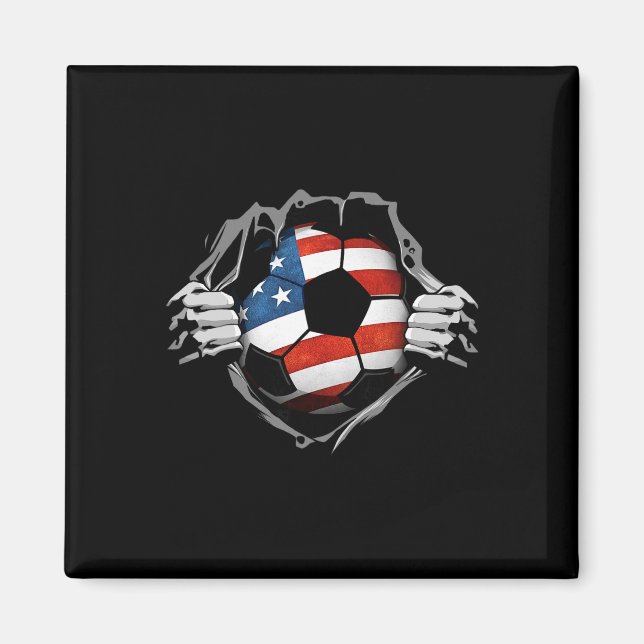Usa Soccer Ball Jersey Us Support  Magnet (Front)