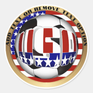 USA Soccer Ball Sports Classic Round Sticker