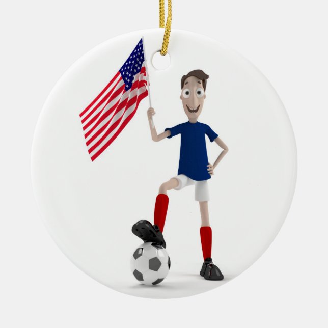 USA Soccer Ceramic Ornament (Front)