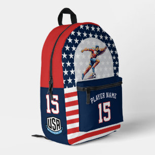 USA Soccer Eagle Athlete Patriotic National Team Printed Backpack