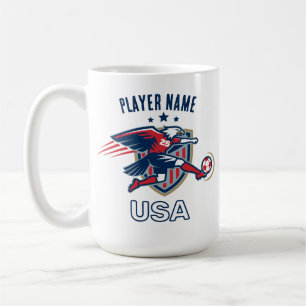 USA Soccer Eagle National Team Patriotic Action Coffee Mug