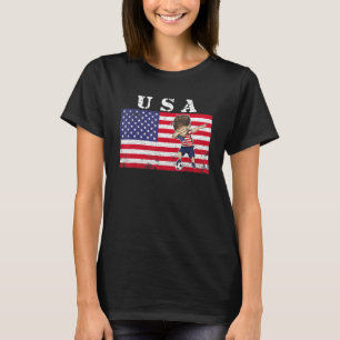 USA Soccer Fan American Flag Dabbing Football Sup T-Shirt