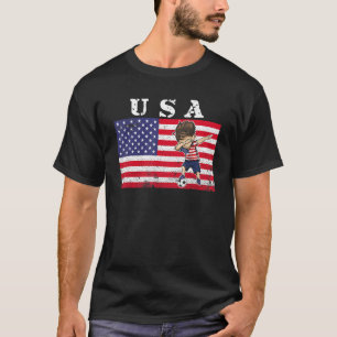 USA Soccer  Fan American Flag Dabbing Football Sup T-Shirt