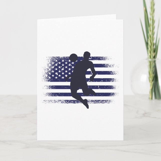 USA Soccer Fan Jersey Shirt American Flag Card (Front)