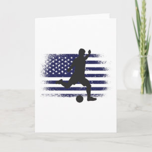 USA Soccer Fan Jersey Shirt American Flag Card