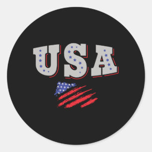 USA Soccer Fan Jersey Shirt American Flag Classic Round Sticker
