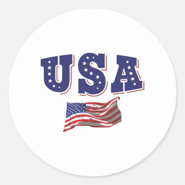 USA Soccer Fan Jersey Shirt American Flag Classic Round Sticker (Front)