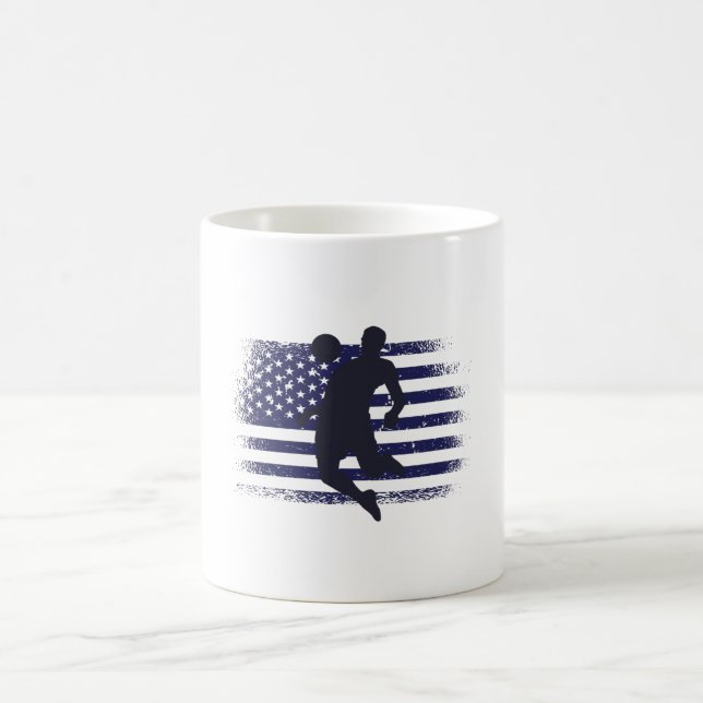 USA Soccer Fan Jersey Shirt American Flag Coffee Mug (Center)