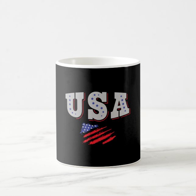 USA Soccer Fan Jersey Shirt American Flag Coffee Mug (Center)