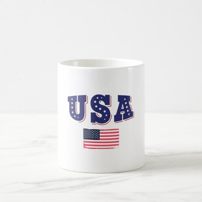 USA Soccer Fan Jersey Shirt American Flag Coffee Mug (Center)