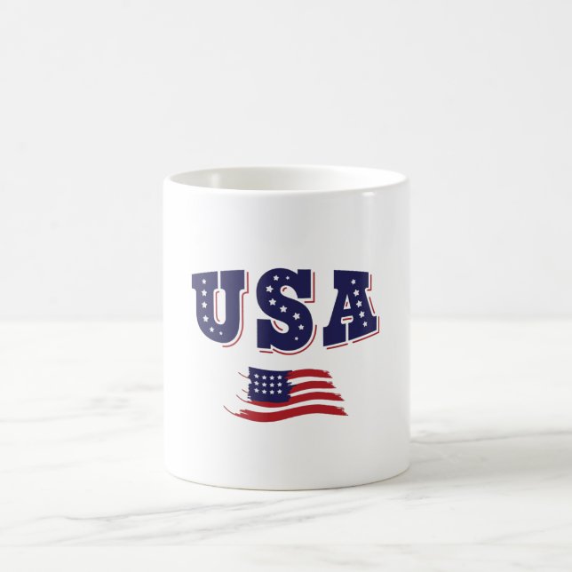 USA Soccer Fan Jersey Shirt American Flag Coffee Mug (Center)