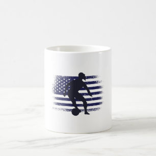 USA Soccer Fan Jersey Shirt American Flag Coffee Mug