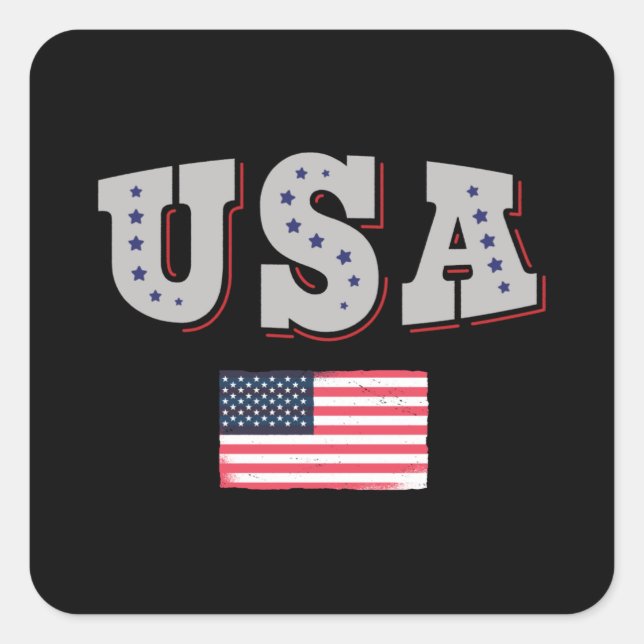 USA Soccer Fan Jersey Shirt American Flag Square Sticker (Front)