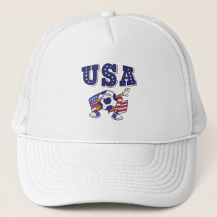 USA Soccer Fan Jersey Shirt American Flag Trucker Hat