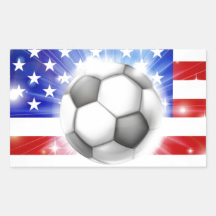 USA soccer flag Rectangular Sticker