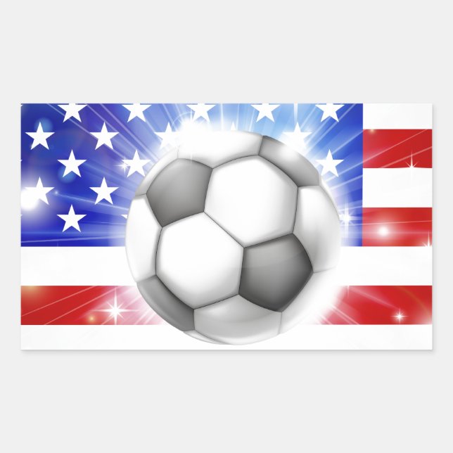 USA soccer flag Rectangular Sticker (Front)