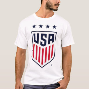 Usa Soccer Frontck Crest Grey Uswnt Officially Lic T-Shirt