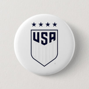 Usa Soccer Frontck Crest Red Uswnt Officially Lice 6 Cm Round Badge
