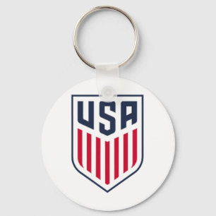 Usa Soccer Frontck Crest White Usmnt Officially Li Key Ring