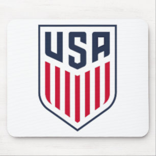 Usa Soccer Frontck Crest White Usmnt Officially Li Mouse Pad