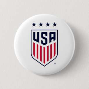 Usa Soccer Frontck Crest White Uswnt Officially Li 6 Cm Round Badge