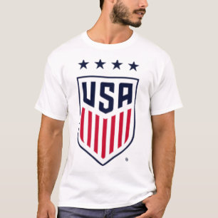 Usa Soccer Frontck Crest White Uswnt Officially Li T-Shirt