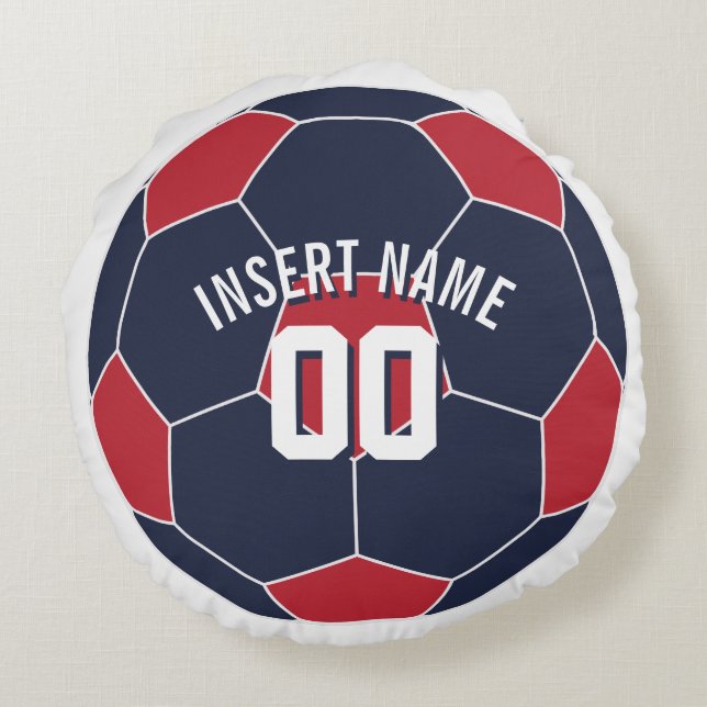 USA Soccer  Insert Name Round Cushion (Back)