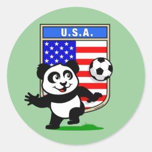 USA Soccer Panda Classic Round Sticker