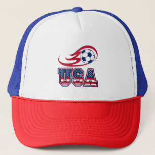 USA Soccer Patriotic American Flag Football Trucke Trucker Hat