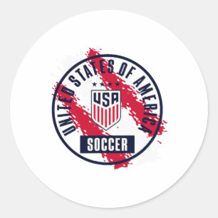 Usa Soccer Retro Paint Heather Uswnt Officially Li Classic Round Sticker