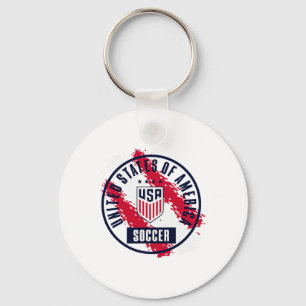 Usa Soccer Retro Paint Heather Uswnt Officially Li Key Ring