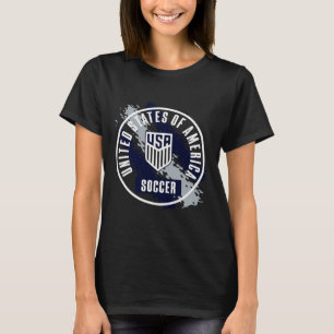 Usa Soccer Retro Paint Red Usmnt Officially Licens T-Shirt