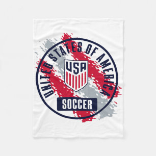 Usa Soccer Retro Paint White Usmnt Officially Lice Fleece Blanket