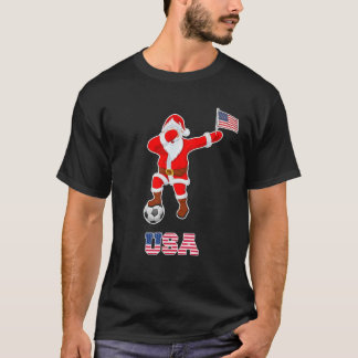 USA Soccer Shirt Dabbing Santa Christmas American 