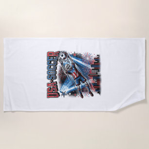 USA Soccer Skeleton Striker Nations Premium Sports Beach Towel