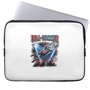 USA Soccer Skeleton Striker Nations Premium Sports Laptop Sleeve