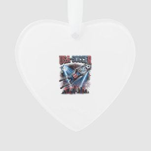USA Soccer Skeleton Striker Nations Premium Sports Ornament