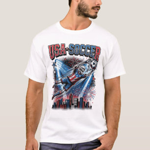 USA Soccer Skeleton Striker Nations Premium Sports T-Shirt