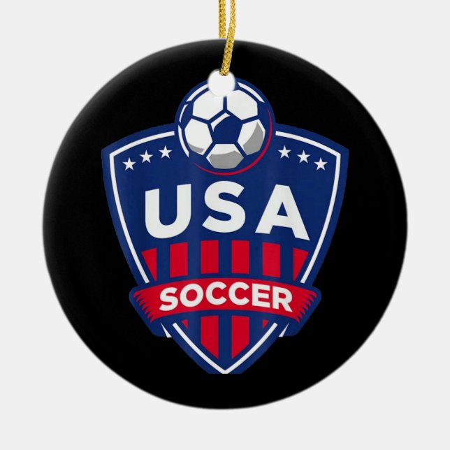 USA Soccer Team Ceramic Ornament (Front)