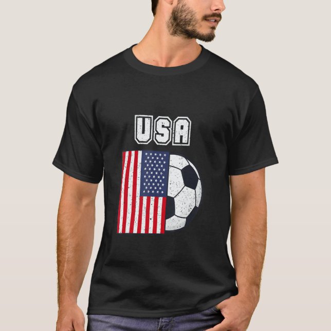 Usa Soccer Team Flag T-Shirt (Front)