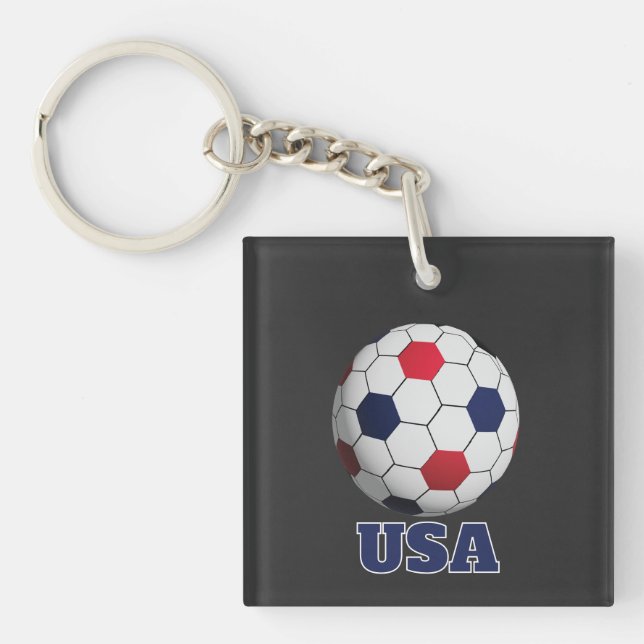 USA Soccer Throw Pillow Key Ring (Front)