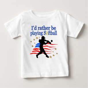 USA SOFTBALL PLAYER LOVES SOFTBALL DESIGN BABY T-Shirt
